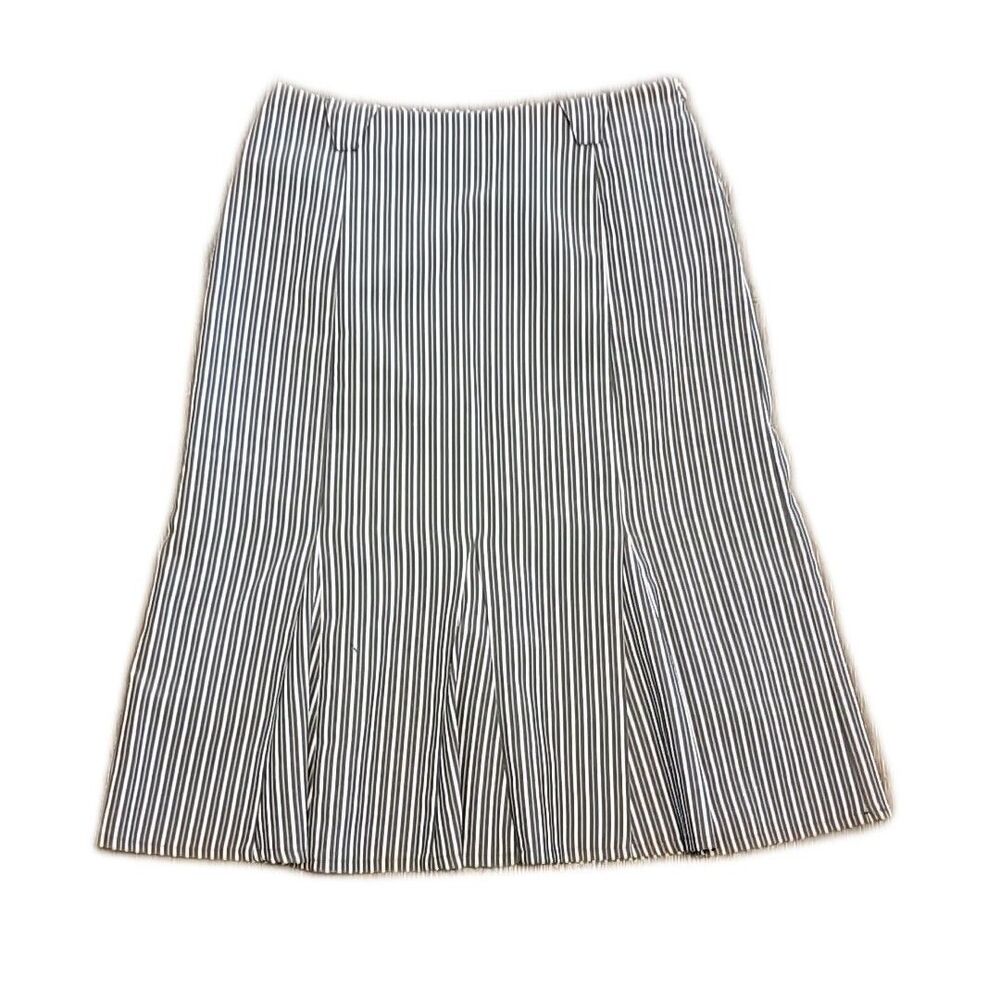 VIA CONDOTTI Classy Career Skirt ~ Sz 4 ~ Gray, White, Brown ~ Knee Length